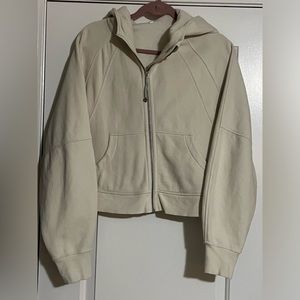 Women’s bone Lululemon scuba full zip over sized sweatshirt m/l